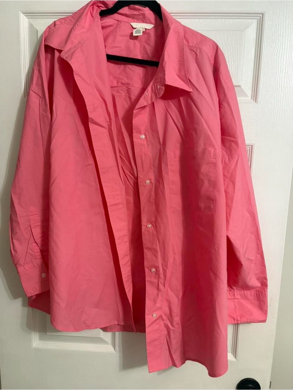 H&M Pink Oversized Button-Up Shirt